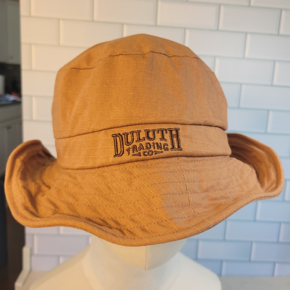 Duluth Trading Co Mens Tan Ripstop Cotton Bucket Sun Hat Size M/L